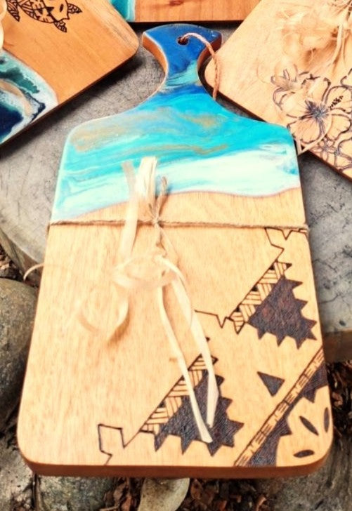 KAVARA WoodArt Ocean Platter + Tapa (Mahogany)
