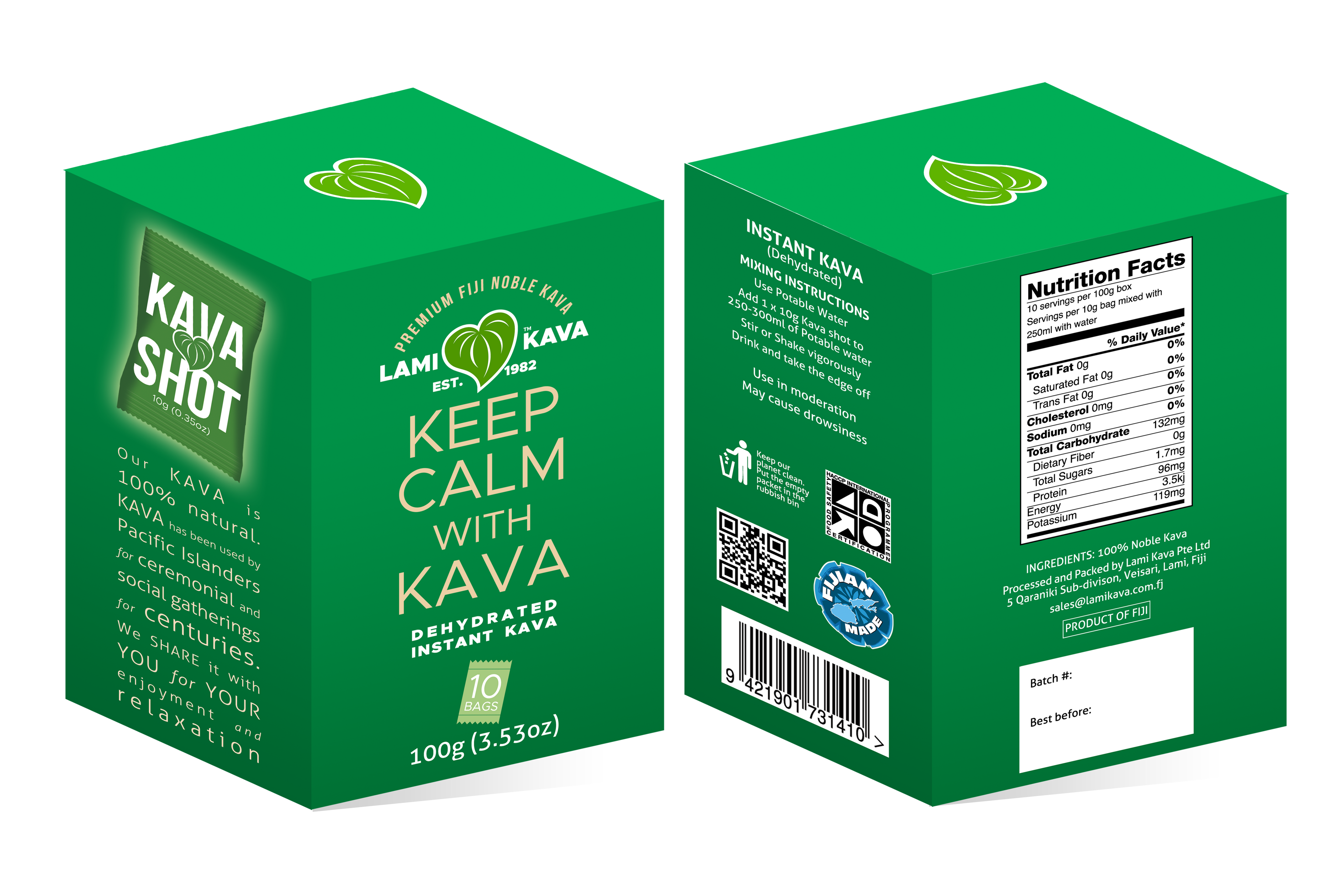Kava Shot Box (10 x 10g sachets) - instant kava